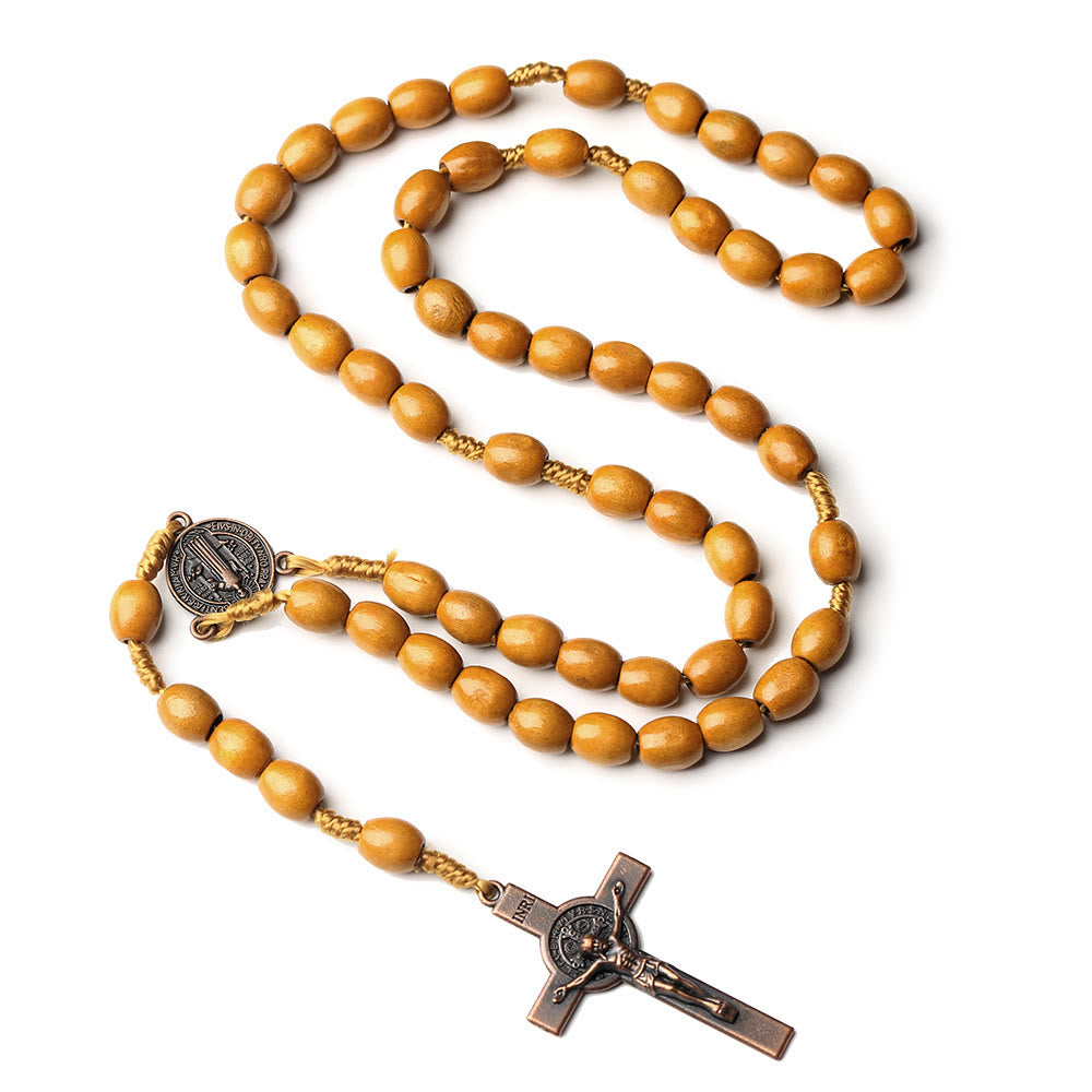 Christianartworkshop St. Benedict Olive Wood Prayer Rosary - image 10