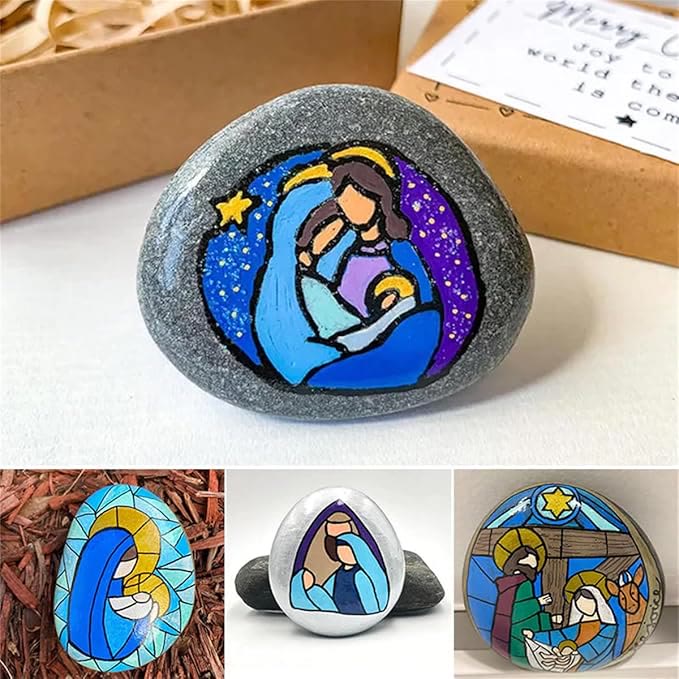 Nativity Scene Painted Rock - image 6