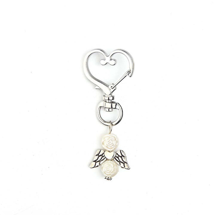 Christianartworkshop 6pcs/Set Angel Wing Pendant Heart Keychain - image 4