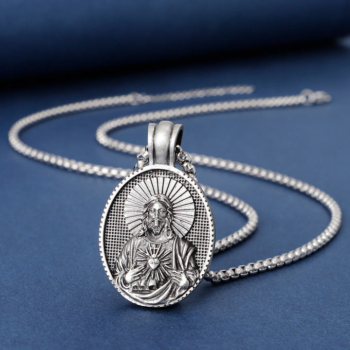 Christianartworkshopthe Jesus Sacred Heart Christ Necklace - image 1