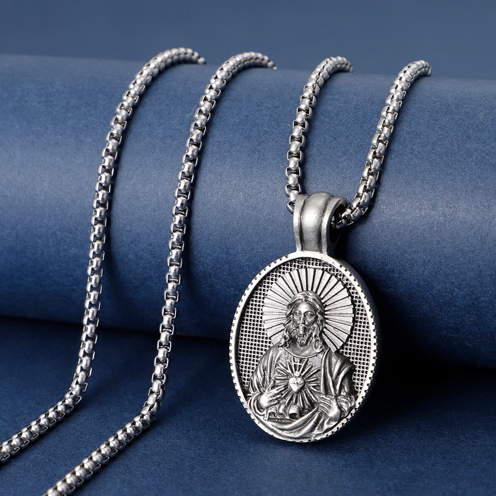 Christianartworkshopthe Jesus Sacred Heart Christ Necklace - Jesus Sacred Heart - image 0