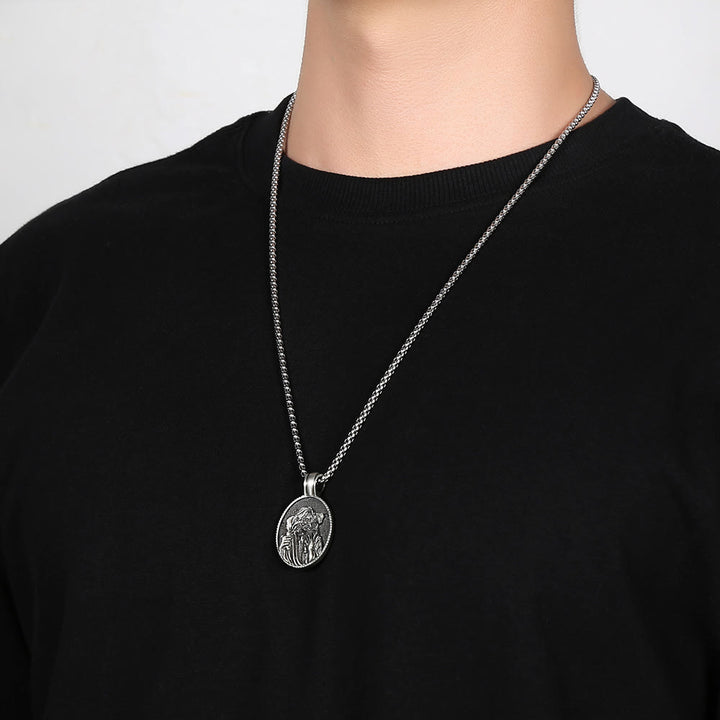 Christianartworkshopthe The Good Shepherd Jesus Pendant Necklace - image 2