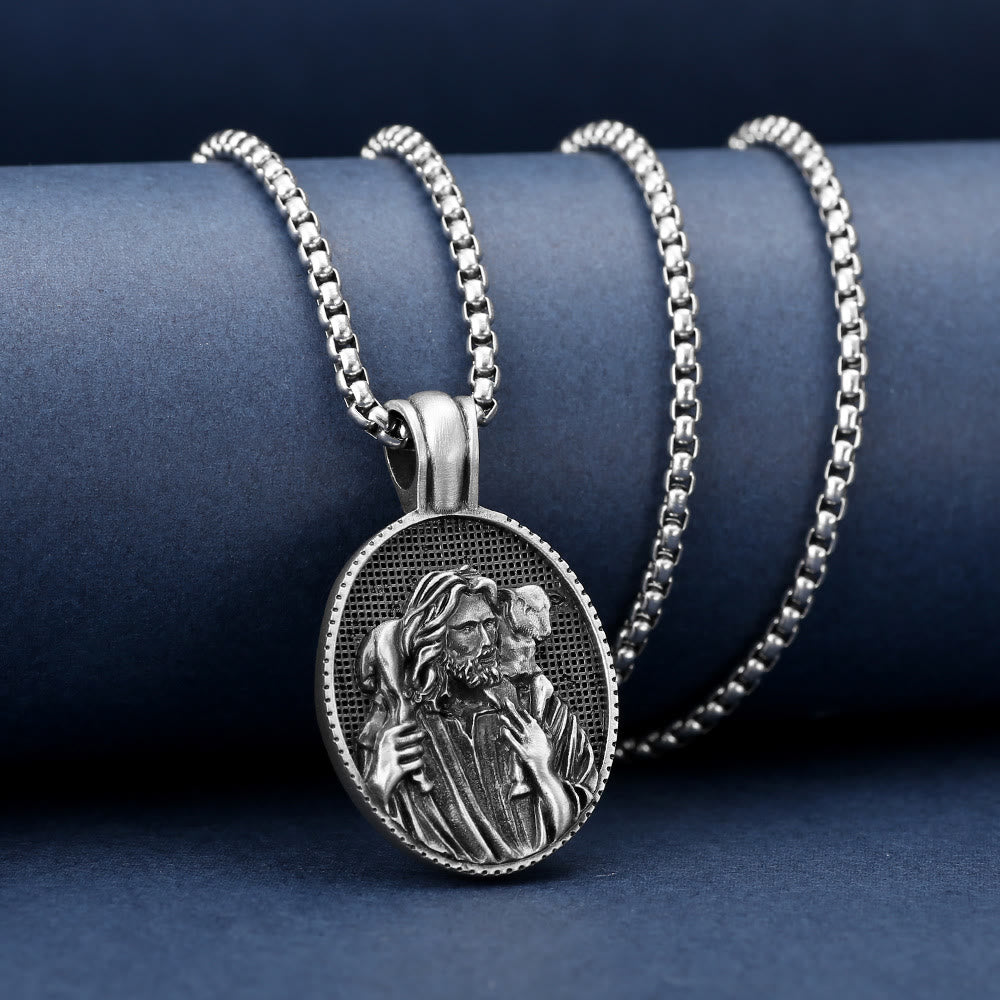 Christianartworkshopthe The Good Shepherd Jesus Pendant Necklace - image 1