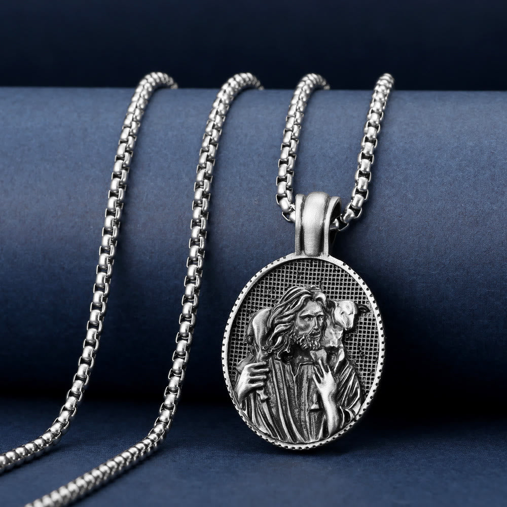 Christianartworkshopthe The Good Shepherd Jesus Pendant Necklace - The Good Shepherd - image 0