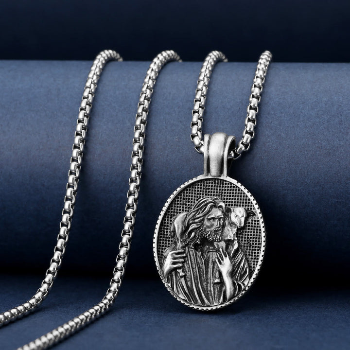 Christianartworkshopthe The Good Shepherd Jesus Pendant Necklace - The Good Shepherd - image 0