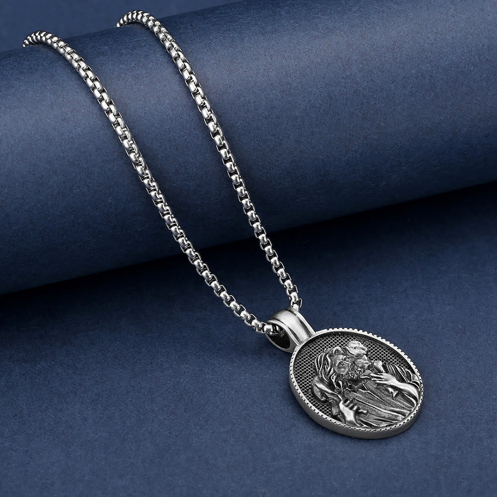 Christianartworkshopthe The Good Shepherd Jesus Pendant Necklace - image 3