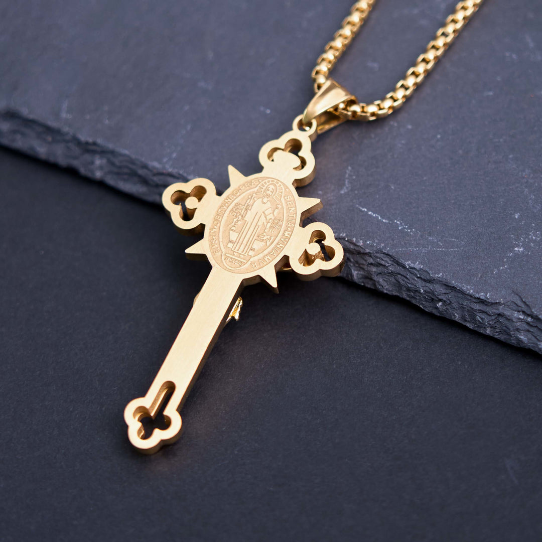 Christianartworkshop St. Benedict Symbol Crucifix Necklace - image 5