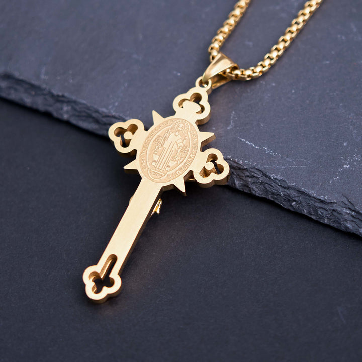 Christianartworkshop St. Benedict Symbol Crucifix Necklace - image 5