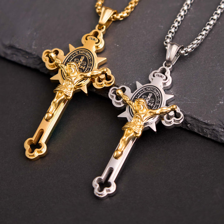 Christianartworkshop St. Benedict Symbol Crucifix Necklace - image 1