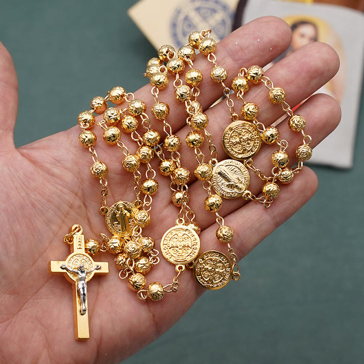 ChristianartworkshopSt. Benedict Golden Classic Rosary - image 2
