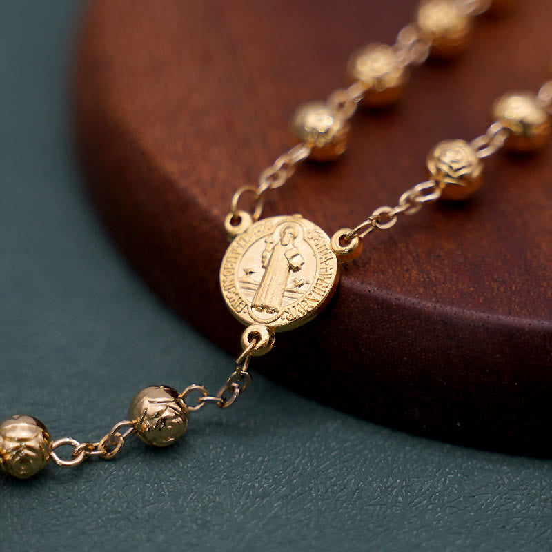 ChristianartworkshopSt. Benedict Golden Classic Rosary - image 5