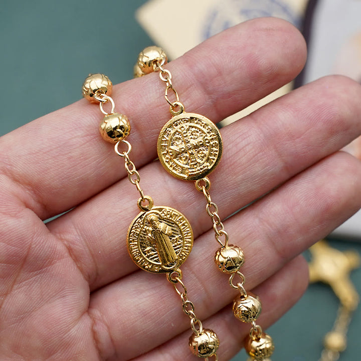 ChristianartworkshopSt. Benedict Golden Classic Rosary - image 6