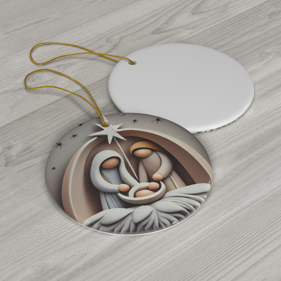 Christianartworkshop Abstract Cartoon Style Nativity Blessing Christmas Hanging Ornaments B - image 2
