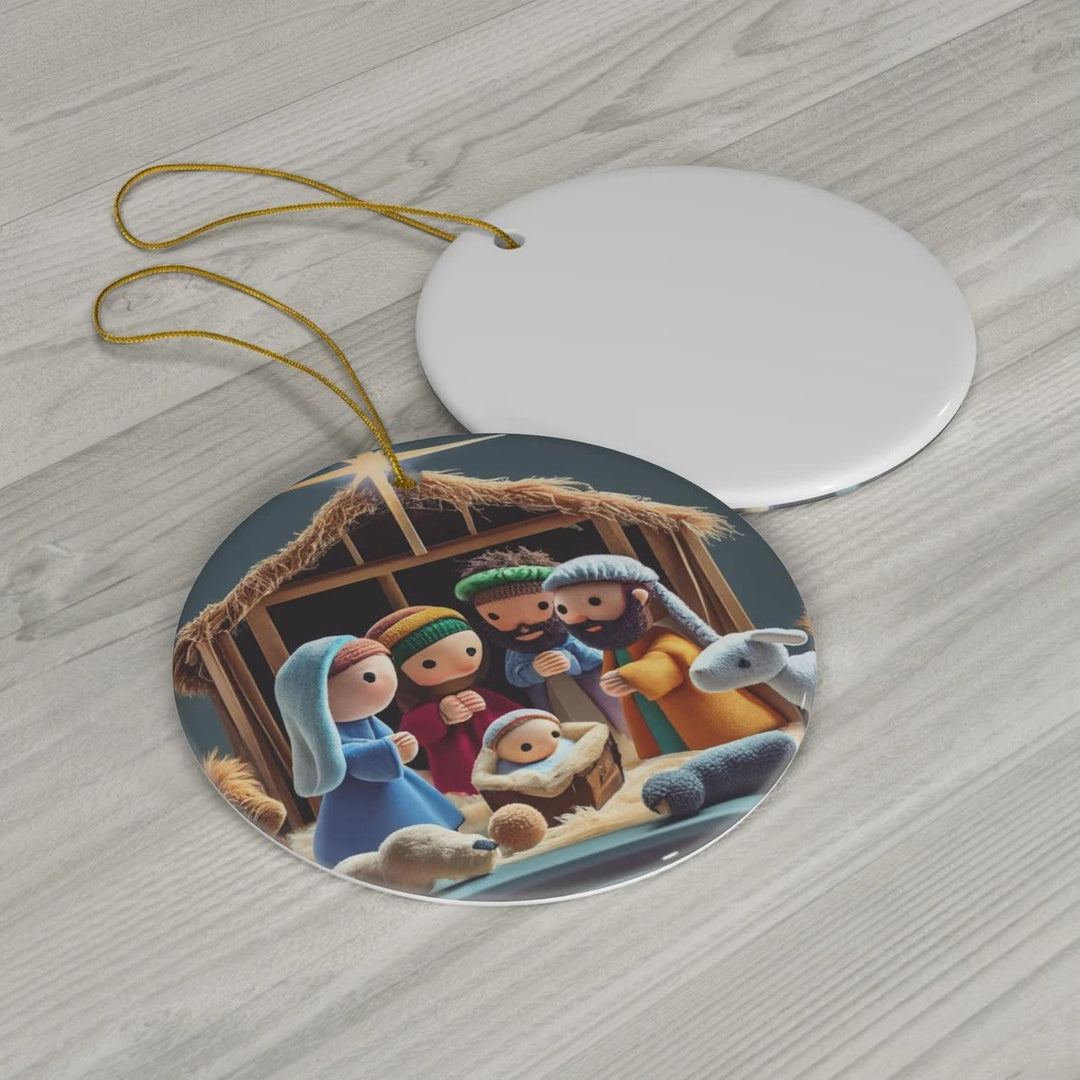 Christianartworkshop Abstract Cartoon Style Nativity Blessing Christmas Hanging Ornaments A - image 2