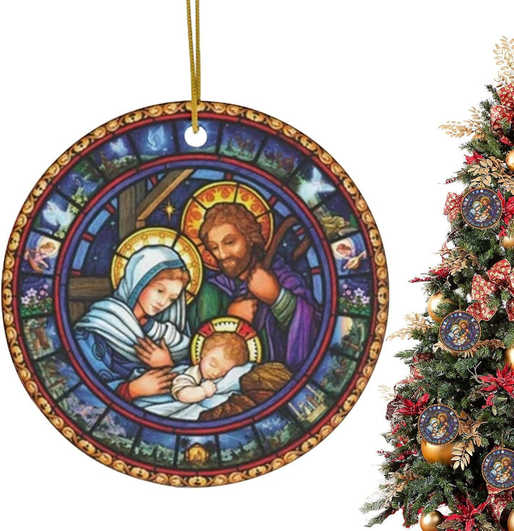 Christianartworkshop 5 Stained Glass Style Christian Scene Ornaments - Style 5 - image 1