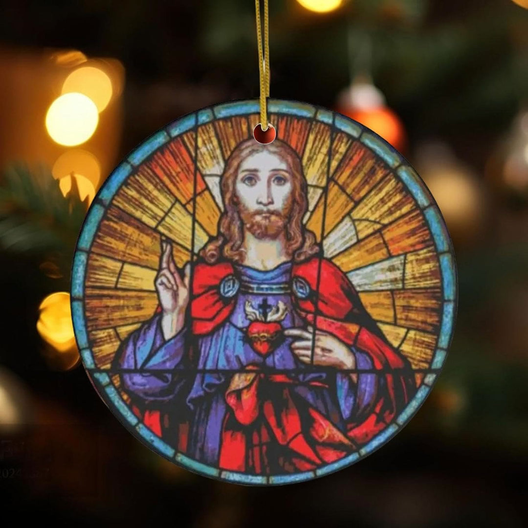 Christianartworkshop 5 Stained Glass Style Christian Scene Ornaments - Style 4 - image 4