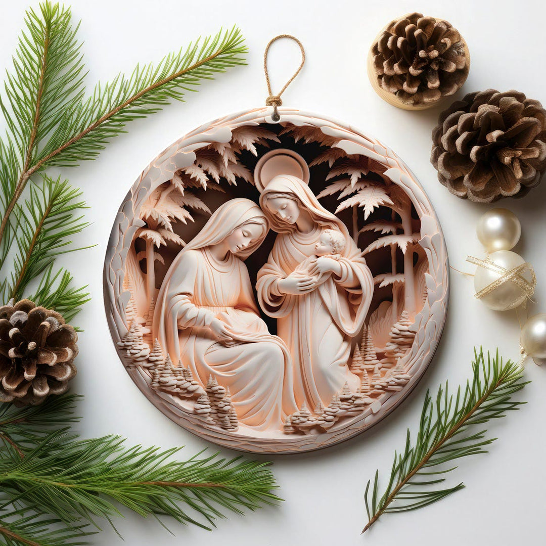 Christianartworkshop 4 Cubism Sculpture Styles Nativity Christmas Ornaments - Style 3 - Ceramics - image 3