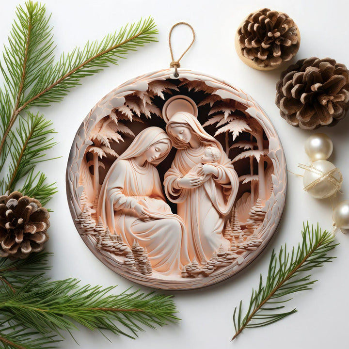 Christianartworkshop 4 Cubism Sculpture Styles Nativity Christmas Ornaments - Style 3 - Ceramics - image 3