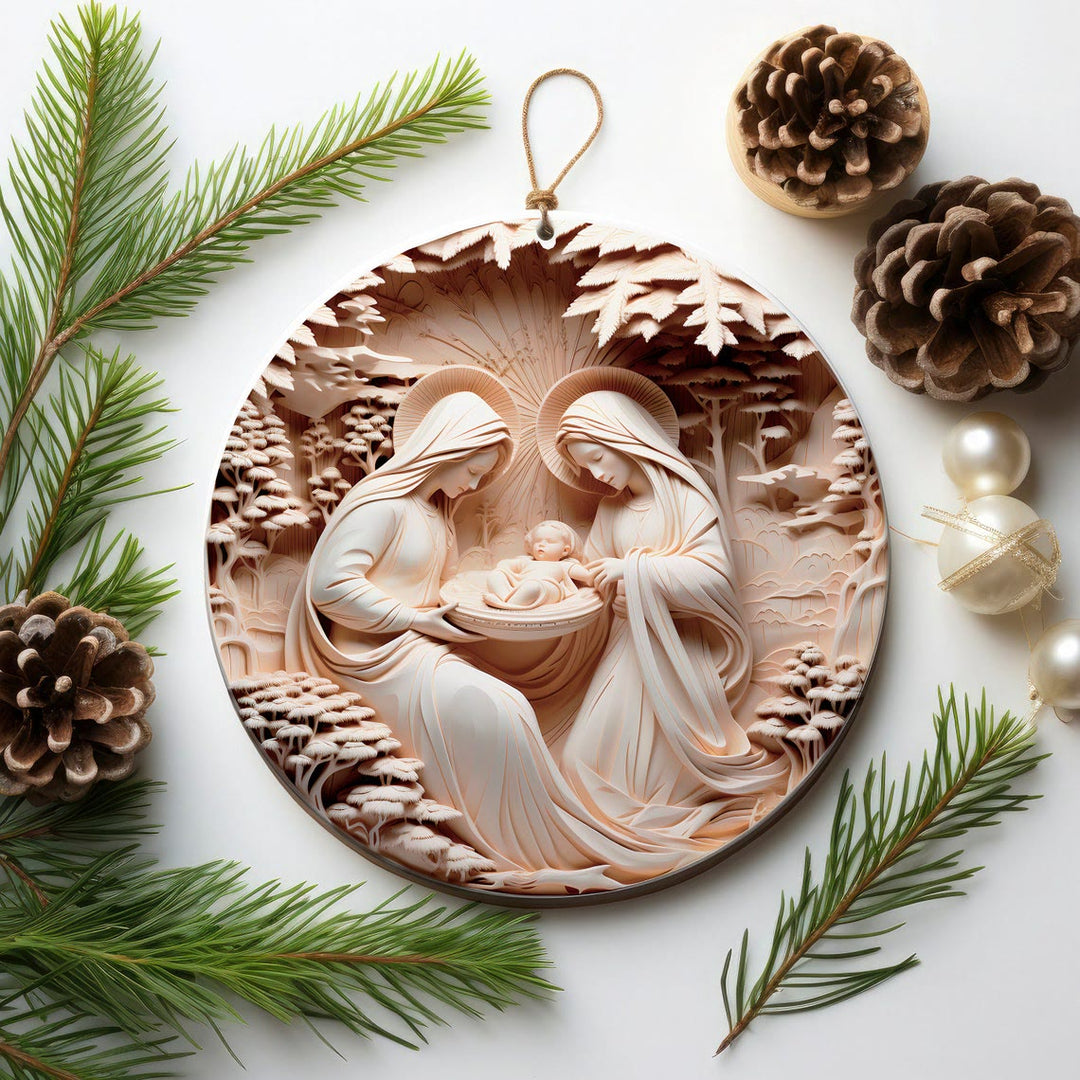 Christianartworkshop 4 Cubism Sculpture Styles Nativity Christmas Ornaments - Style 4 - Ceramics - image 4