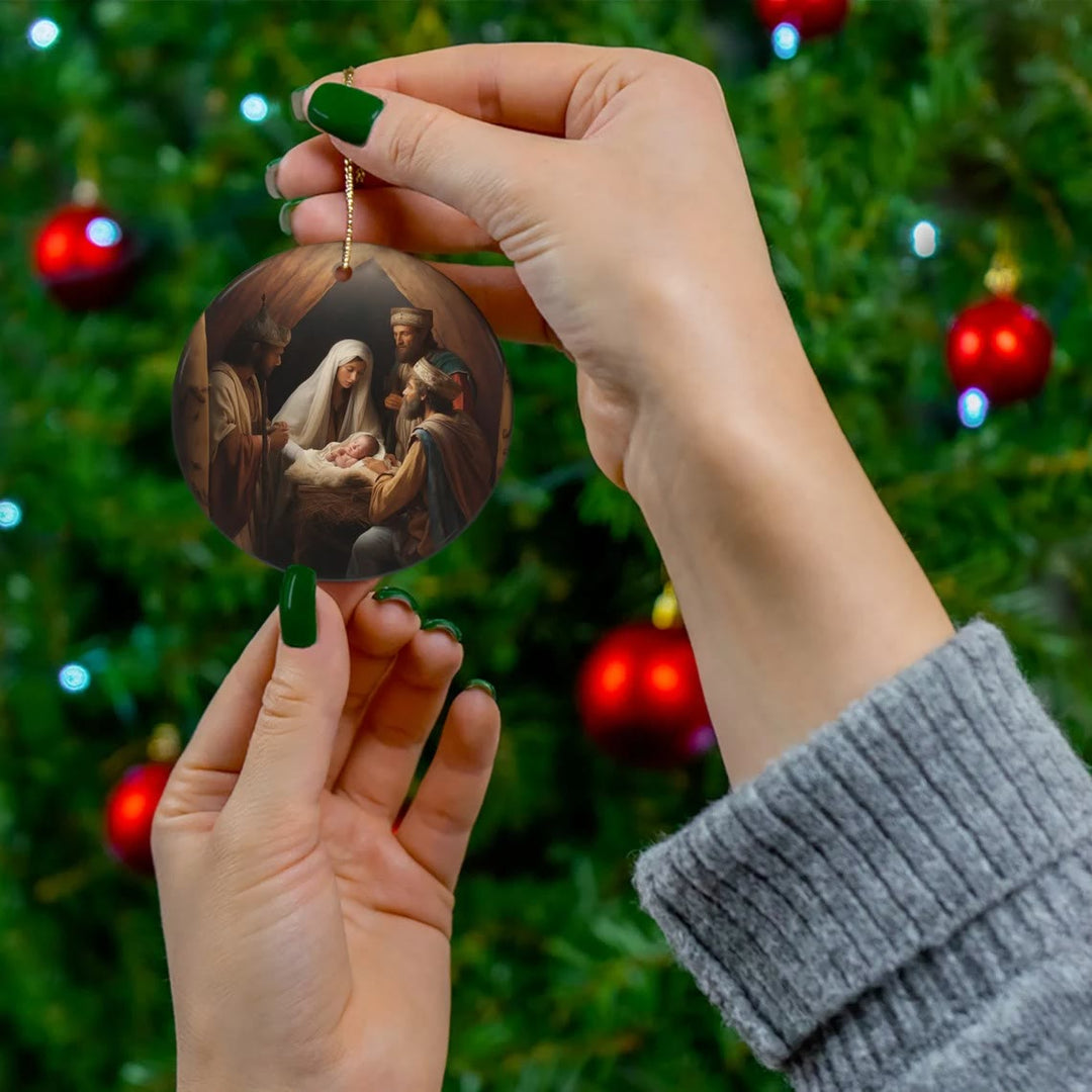 Christianartworkshop Realistic Styles Jesus Born Christmas Hanging Ornaments A - image 1