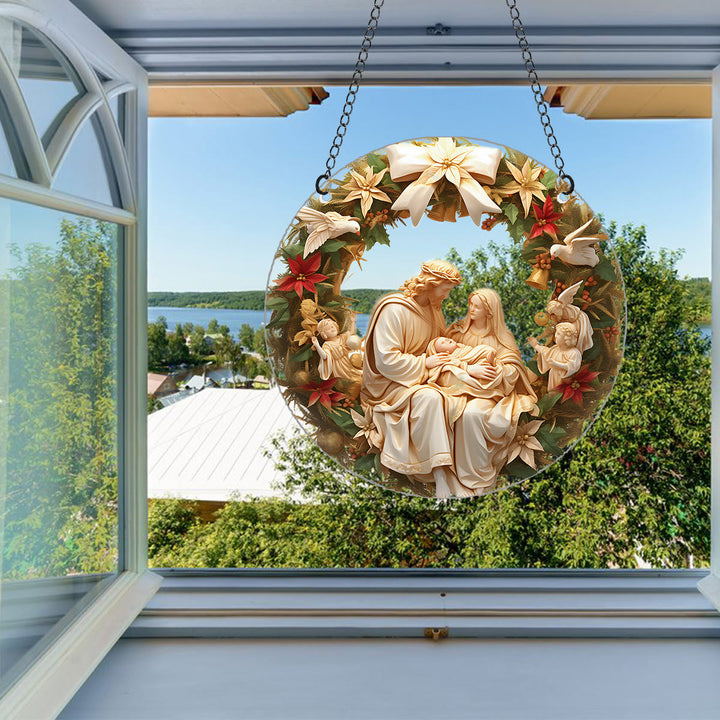 Christianartworkshop Sculptural Realism Style Holy Family Christmas Parasite Hanging Ornaments - image 1