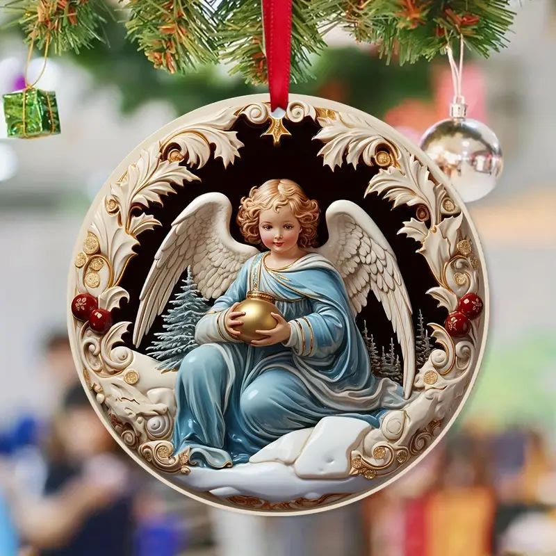 Christianartworkshop Colorful Exquisite Sculpture Styles Angels Christmas Hanging Ornaments A - Ceramics - image 0