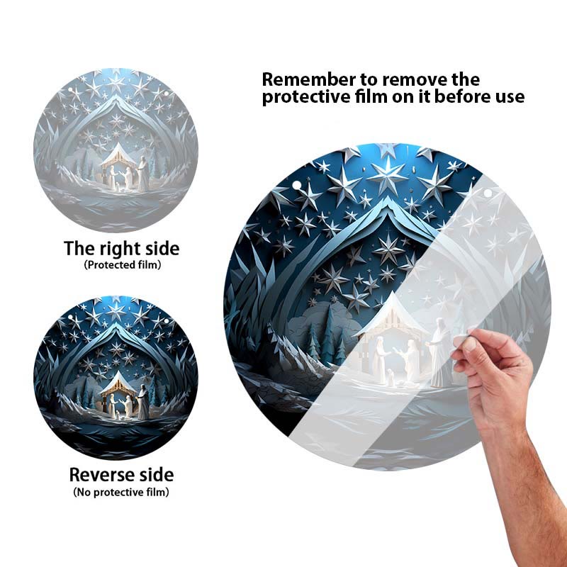 Christianartworkshop Blue Series 10 Styles Nativity Festive Decor Hanging Ornaments A - image 2