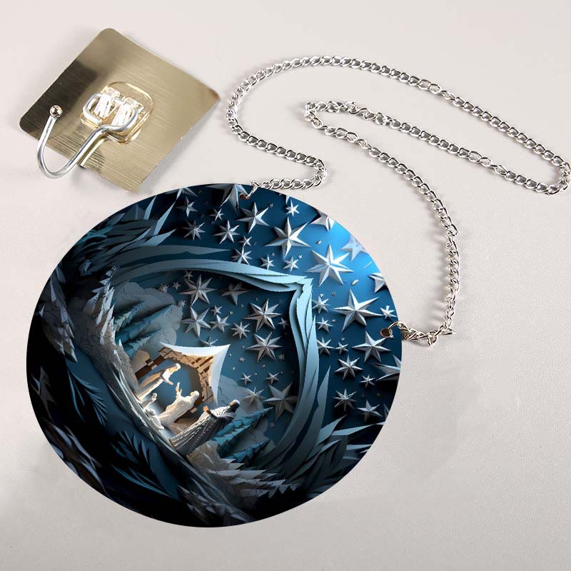 Christianartworkshop Blue Series 10 Styles Nativity Festive Decor Hanging Ornaments I - image 1