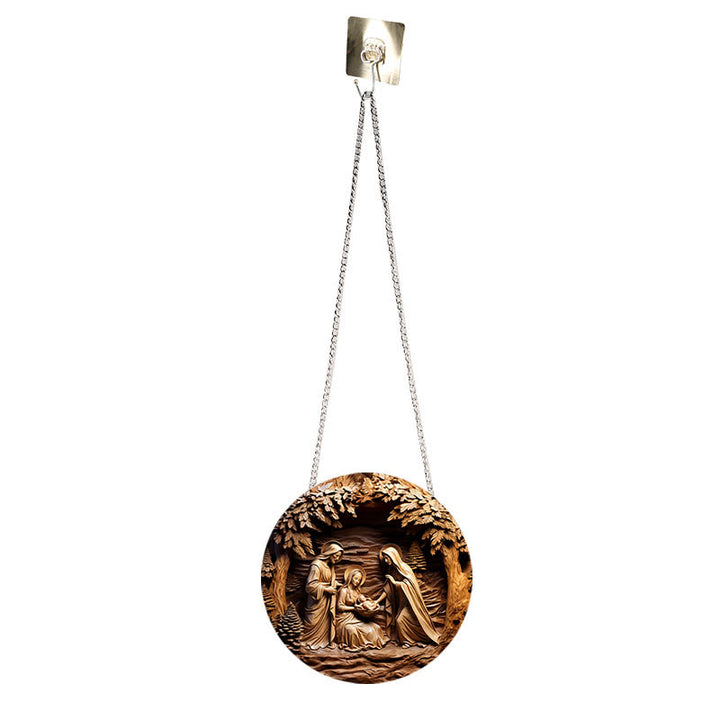 Christianartworkshop Brown Series 8 Styles Christ Nativity Festive Decor Hanging Ornaments C - image 3