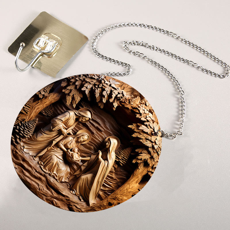 Christianartworkshop Brown Series 8 Styles Christ Nativity Festive Decor Hanging Ornaments F - image 1