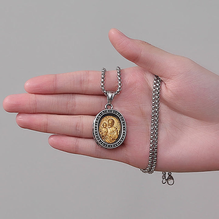 Christianartworkshopthe Golden Christ Saint Medal Pendant Titanium Necklace - image 4