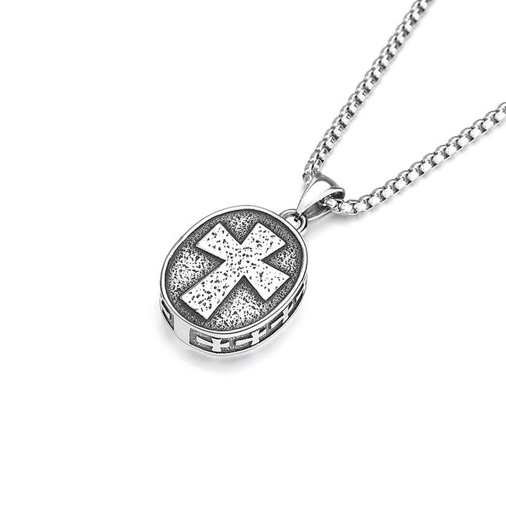 Christianartworkshopthe Golden Christ Saint Medal Pendant Titanium Necklace - image 5