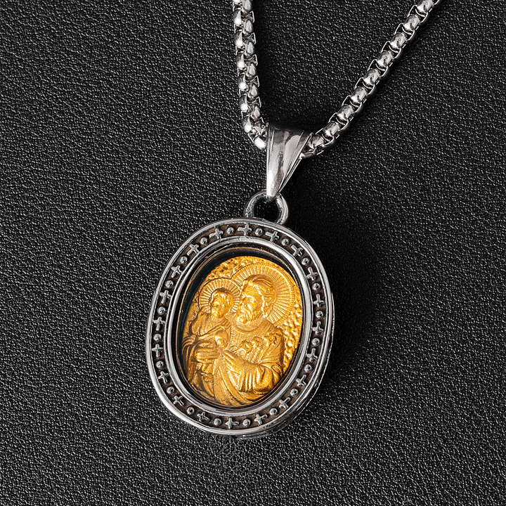 Christianartworkshopthe Golden Christ Saint Medal Pendant Titanium Necklace - St. Anthony - image 10