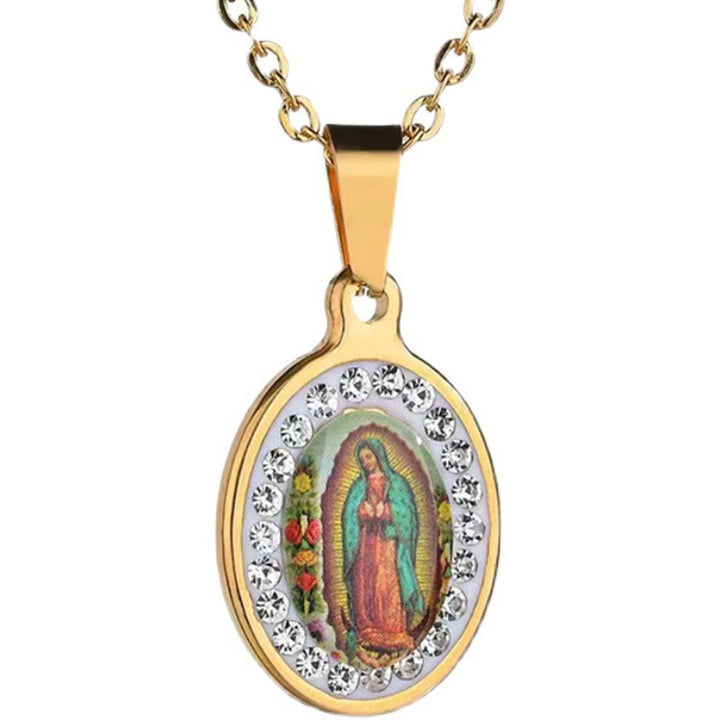 Christianartworkshopthe Our Lady of Guadalupe Snake Bone Chain Colorful Necklace - image 5