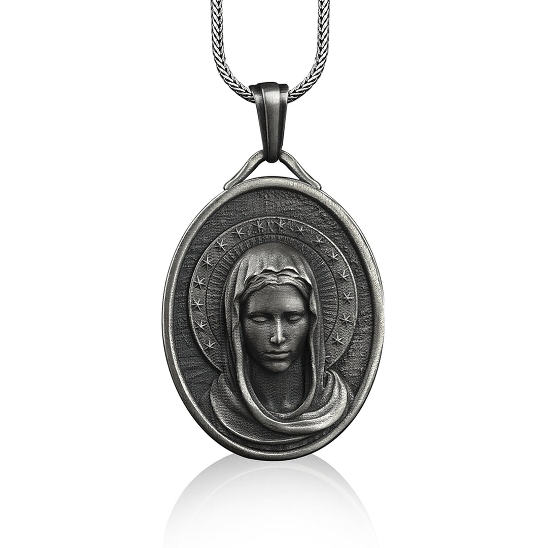 Christianartworkshop Assumption of the Virgin Mary Stainless Steel Necklace - Silver - image 0