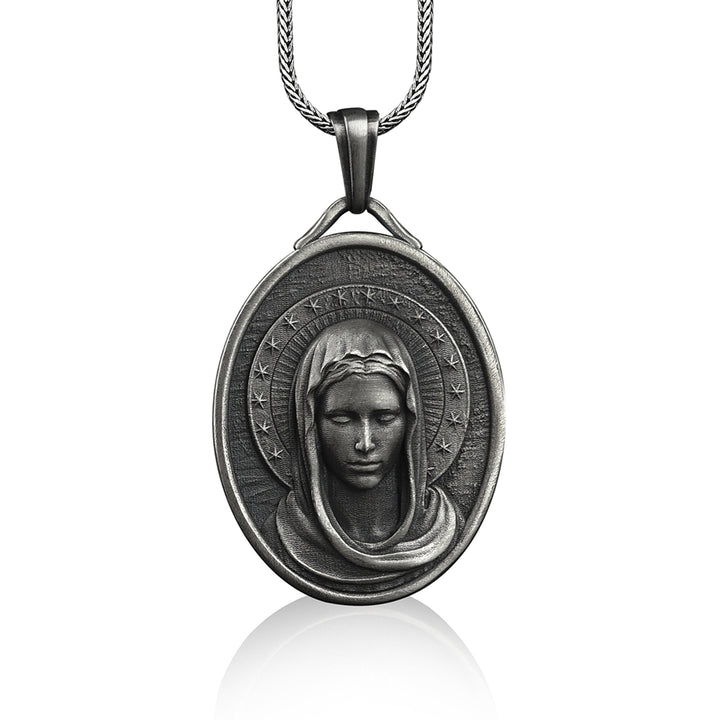 Christianartworkshop Assumption of the Virgin Mary Stainless Steel Necklace - Silver - image 0