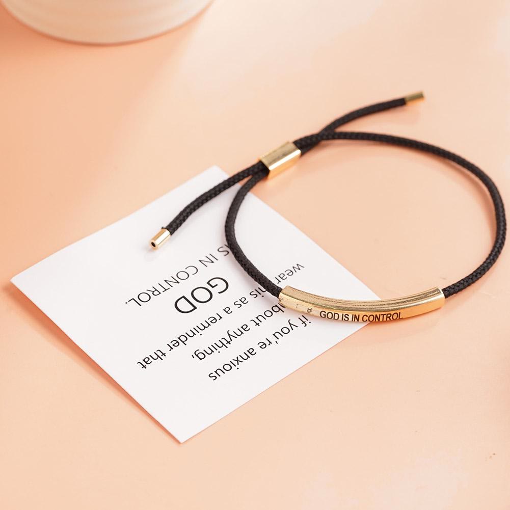 Christianartworkshop Simple Style God Blessed Adjustable String Bracelet - image 5