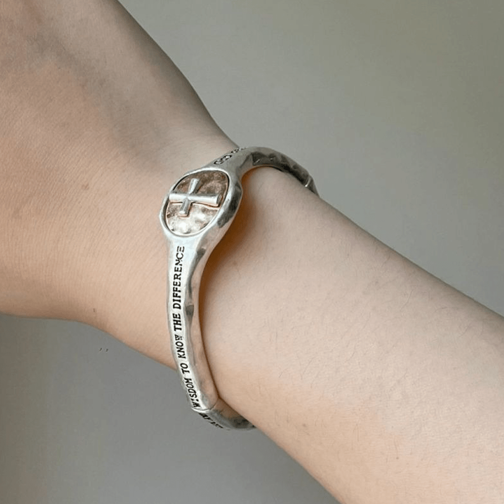 Christianartworkshop God's Gift Vintage Prayer Engraved Cross Bracelet - image 2