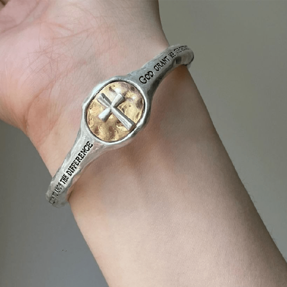 Christianartworkshop God's Gift Vintage Prayer Engraved Cross Bracelet - image 3