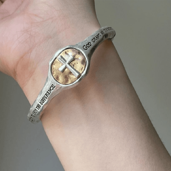 Christianartworkshop God's Gift Vintage Prayer Engraved Cross Bracelet - image 3