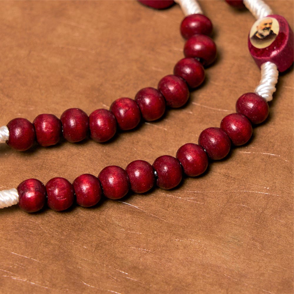 Christian Art Wine Red Wooden Beads Cross Virgin Mary Hand Held Rosary - image 11