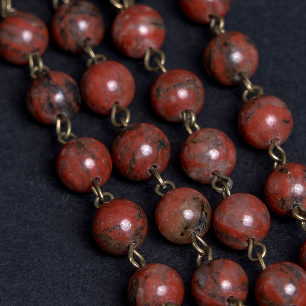 Christianartworkshop Our Lady Seven Sorrows Natural Sesame Stone Rosary - image 6