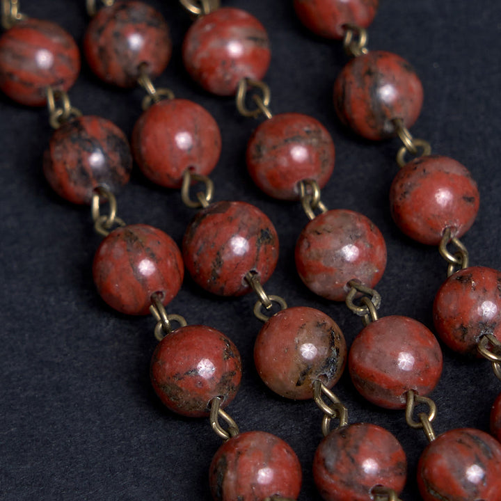 Christianartworkshop Our Lady Seven Sorrows Natural Sesame Stone Rosary - image 6
