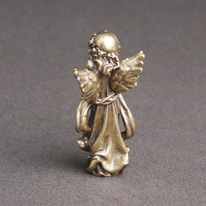 Christianartworkshop Retro Style Brass Stereoscopic Bronze Guardian Angel Desktop Decorations Ornament - image 5