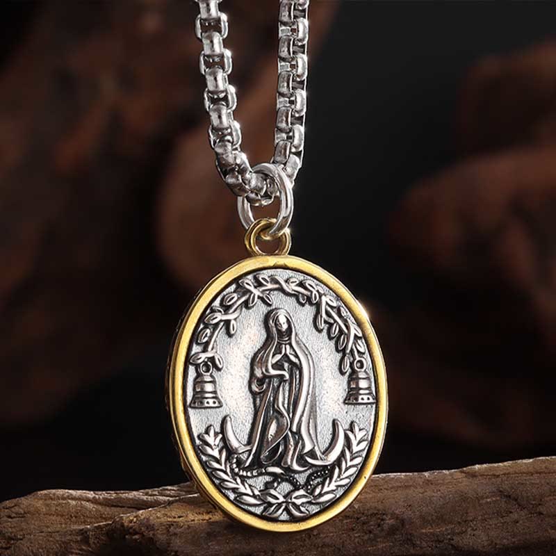 Christianartworkshop Retro Style Our Lady of Guadalupe Madal Alloy Necklace - image 4
