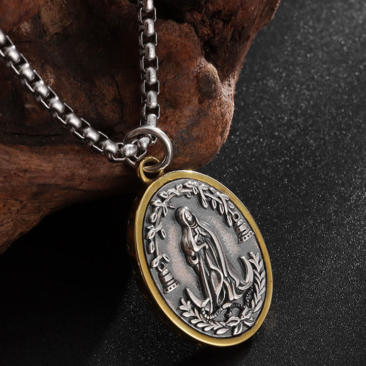 Christianartworkshop Retro Style Our Lady of Guadalupe Madal Alloy Necklace - image 4