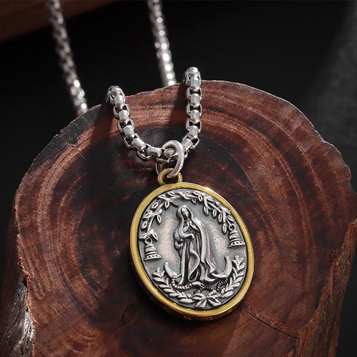Christianartworkshop Retro Style Our Lady of Guadalupe Madal Alloy Necklace - image 1