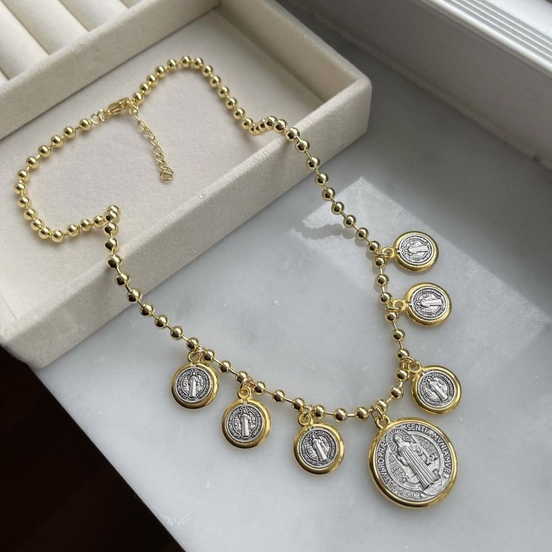 Christianartworkshop Retro Style 6 St. Benedict Pendant Chain Necklace - St. Benedict - image 1