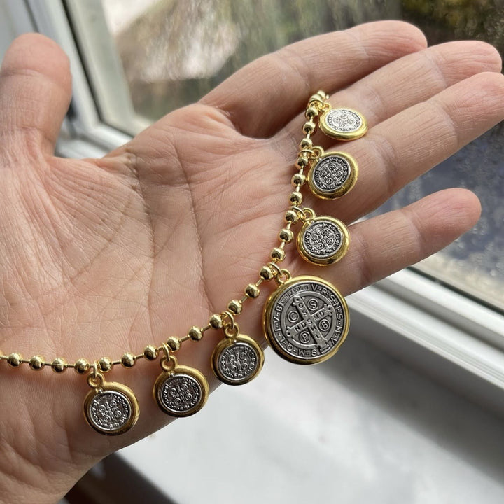 Christianartworkshop Retro Style 6 St. Benedict Pendant Chain Necklace - image 2