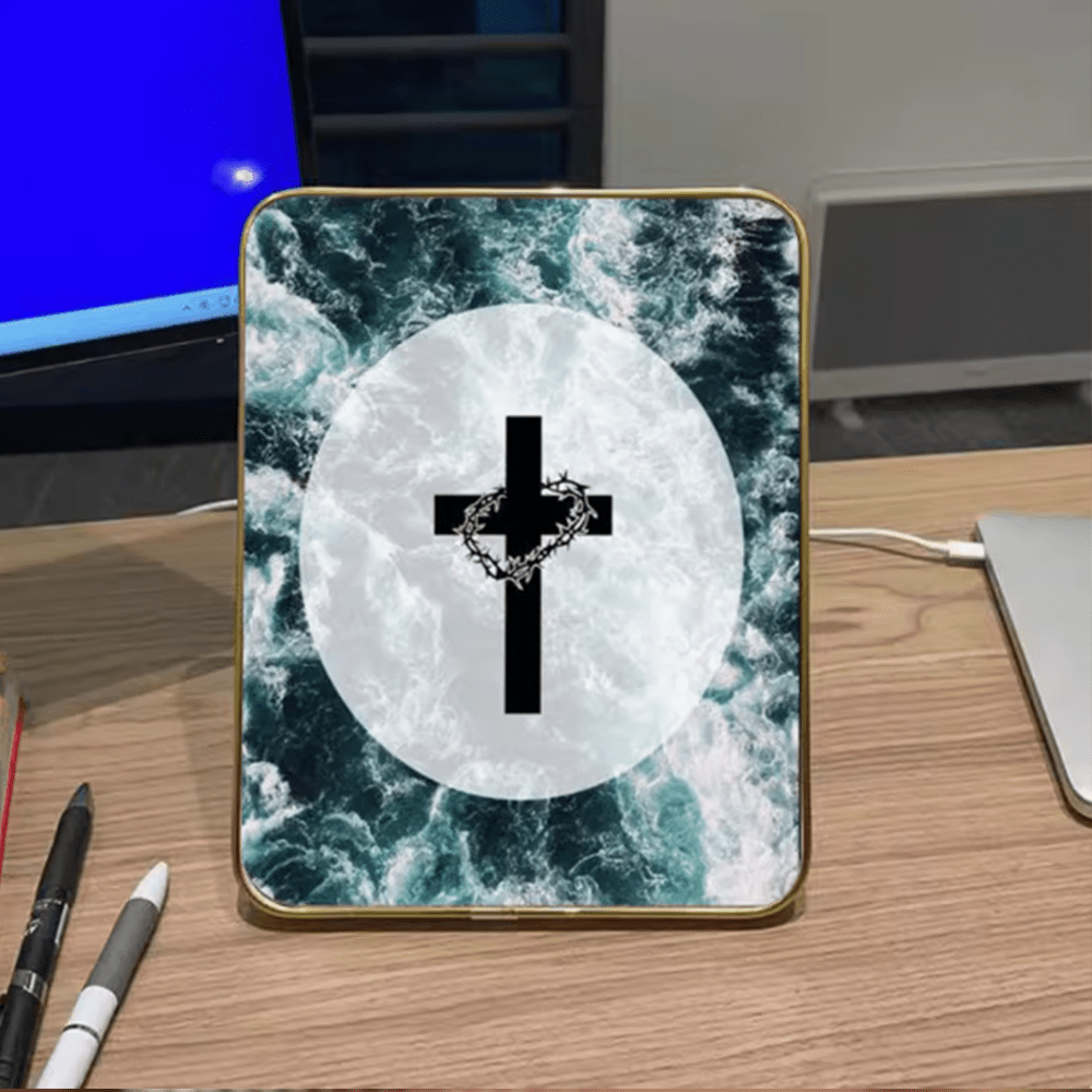 Christianartworkshop Modern Style Multi-options Cross Decorative Painting Desktop Ornaments - Style 6 - image 6